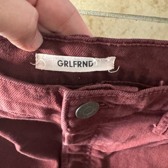 GRLFRND Karolina High Rise button fly Skinny Jeans Damson Burgundy size 30 - Picture 5 of 8